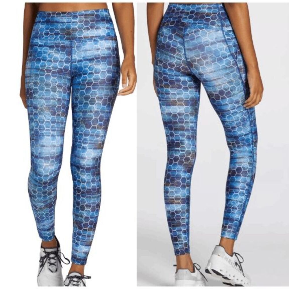 DSG Women's High Rise 7/8 Performance Pockets Leggings 50+ UV Blue S